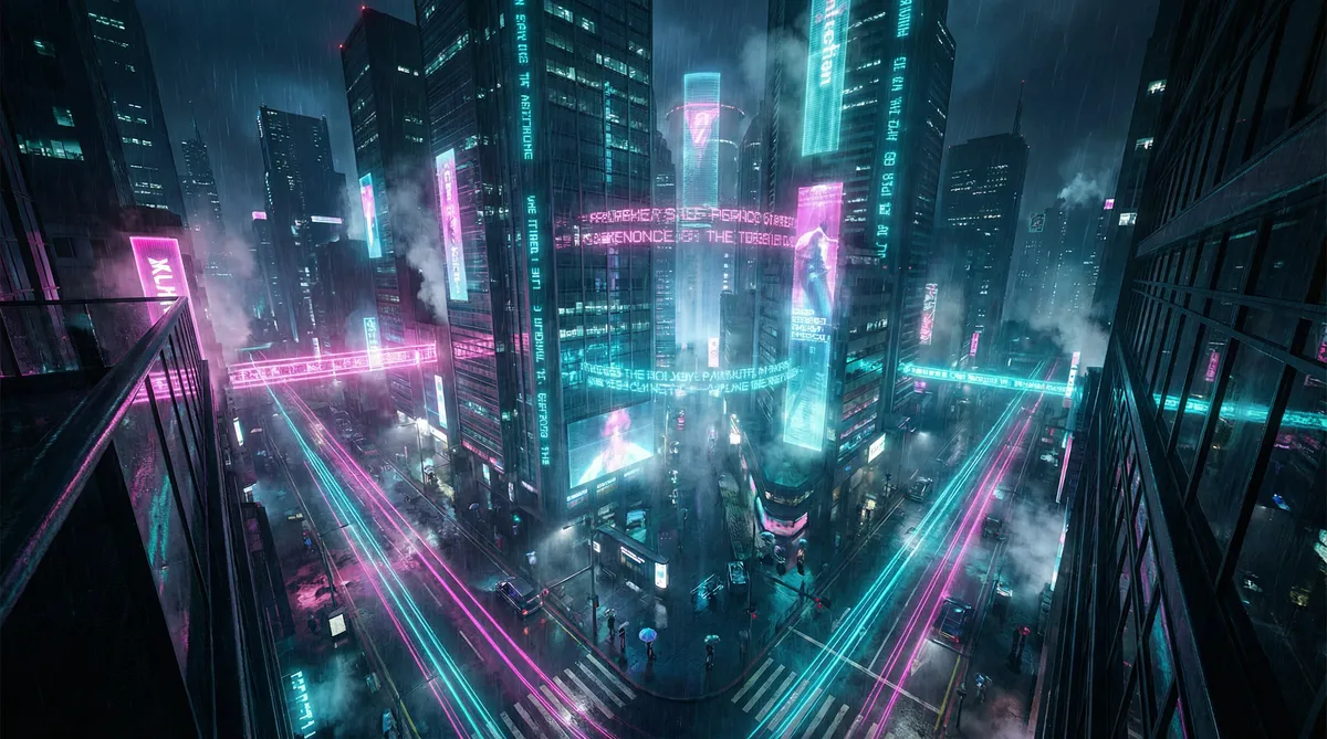 妈妈的朋友8完整视频有翻译 竖屏短剧平台首页背景 - 赛博朋克都市夜景